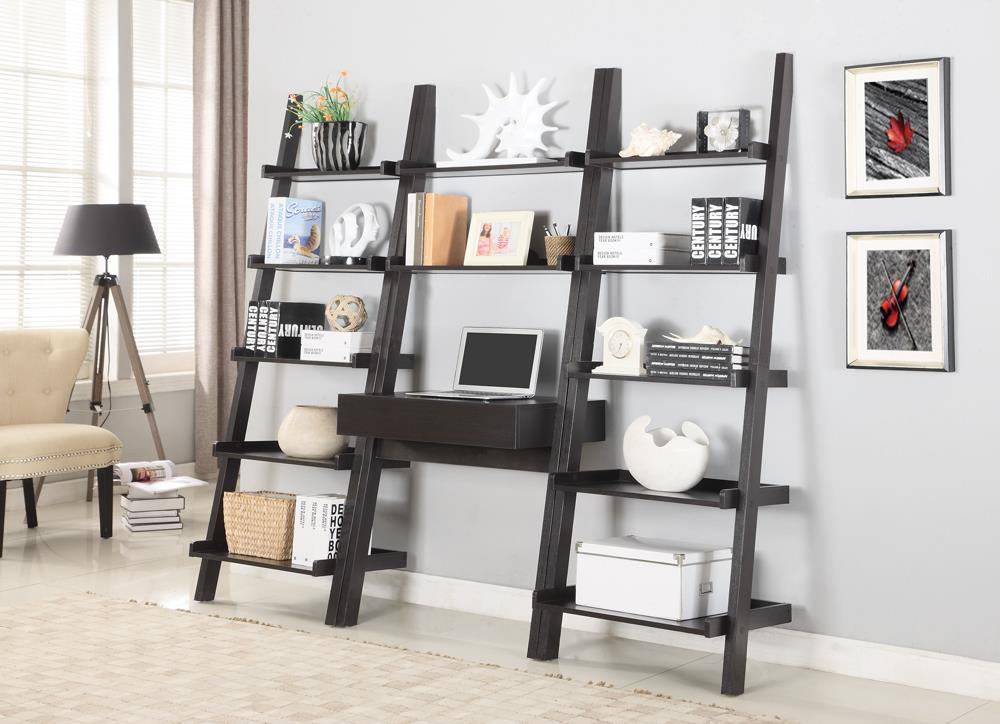Colella 5-shelf Ladder Bookcase Cappuccino - Bookcase - Half Price Furniture