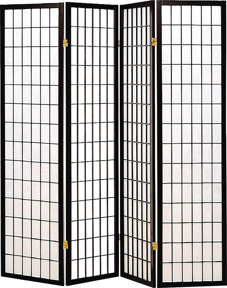 Roberto 4-panel Folding Screen Black and White - Half Price Furniture
