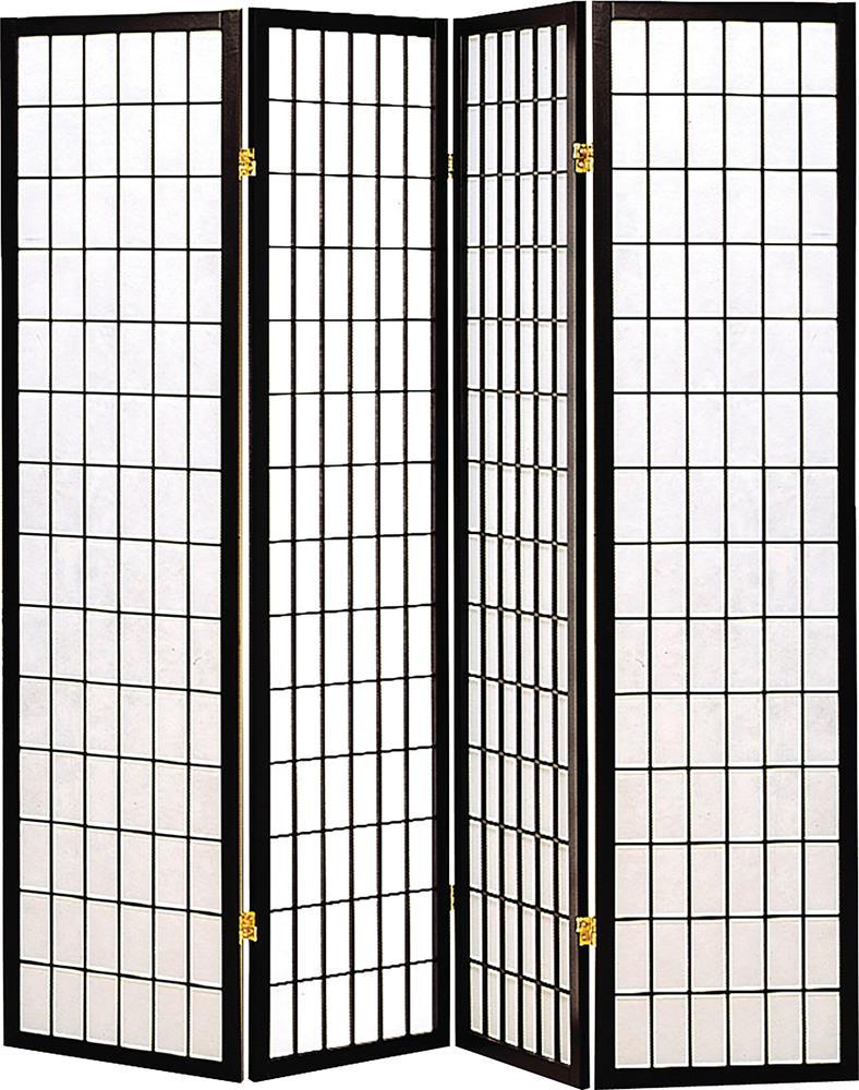 Roberto 4-panel Folding Screen Black and White - Room Divider - Half Price Furniture