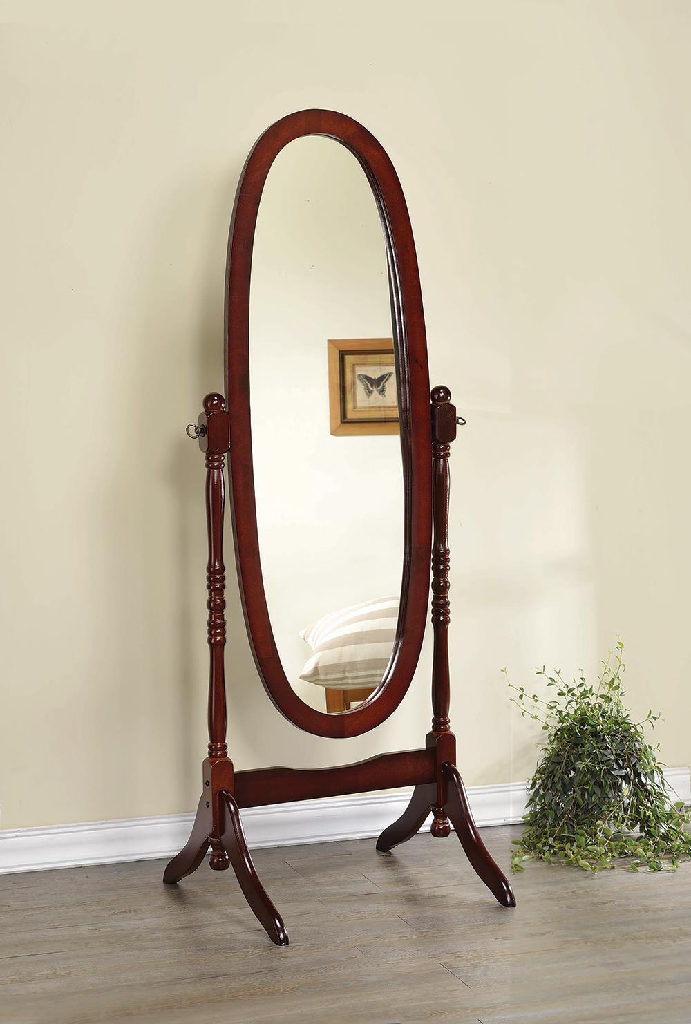 Foyet Oval Cheval Mirror Merlot Half Price Furniture
