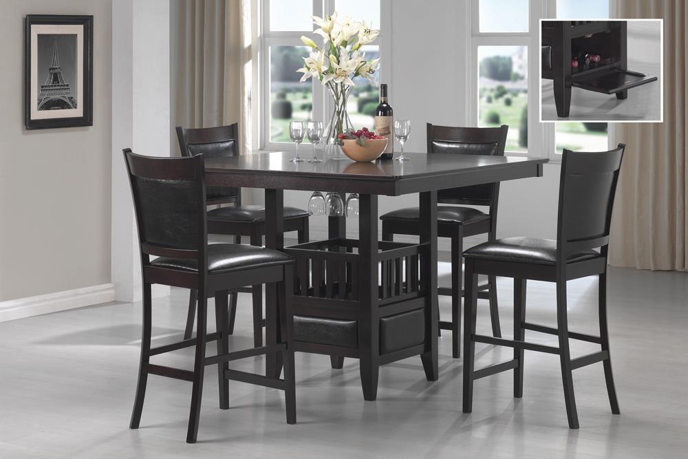 Jaden Square Counter Height Table with Storage Espresso - Counter Height Table - Half Price Furniture