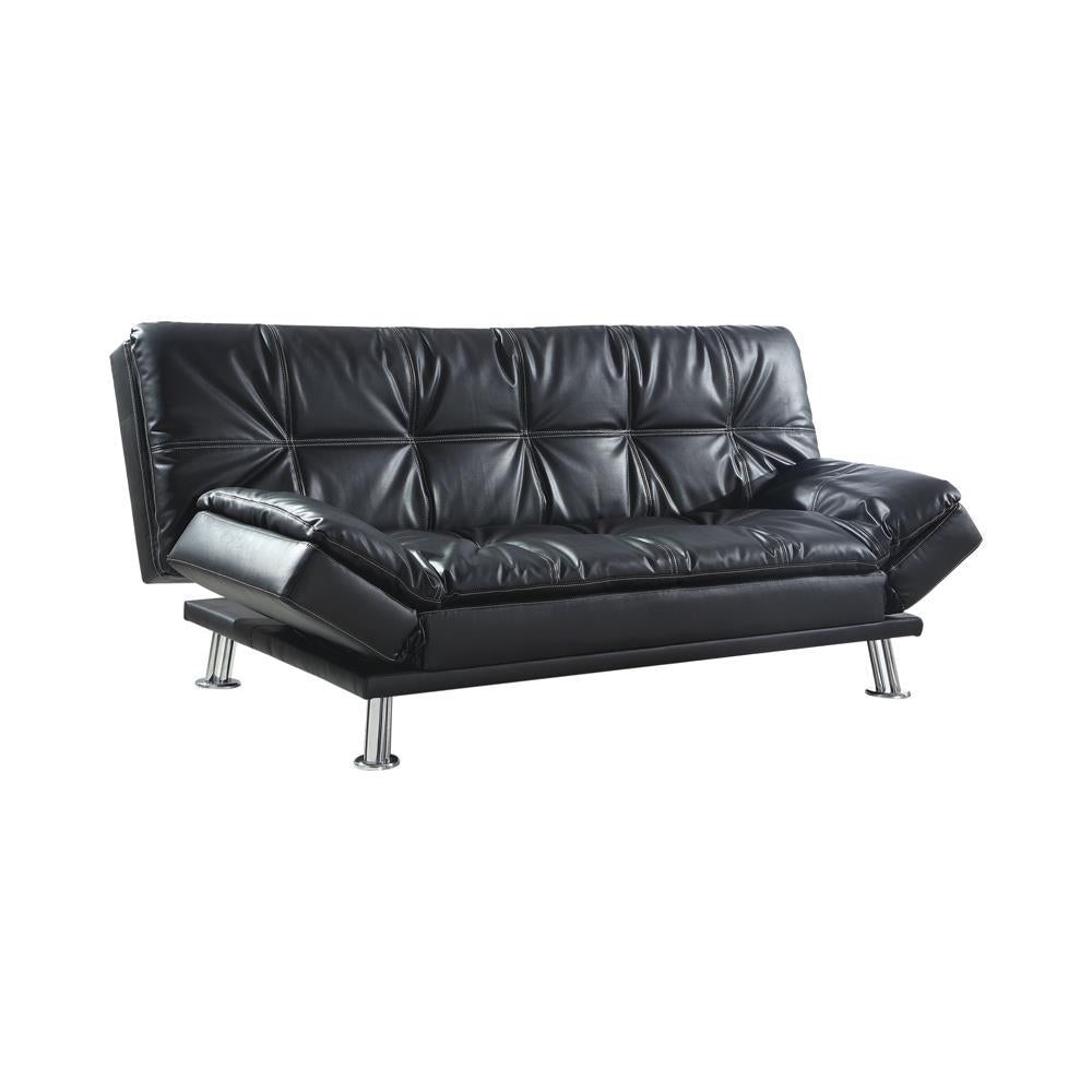 Dilleston Tufted Back Upholstered Sofa Bed Black  Las Vegas Furniture Stores