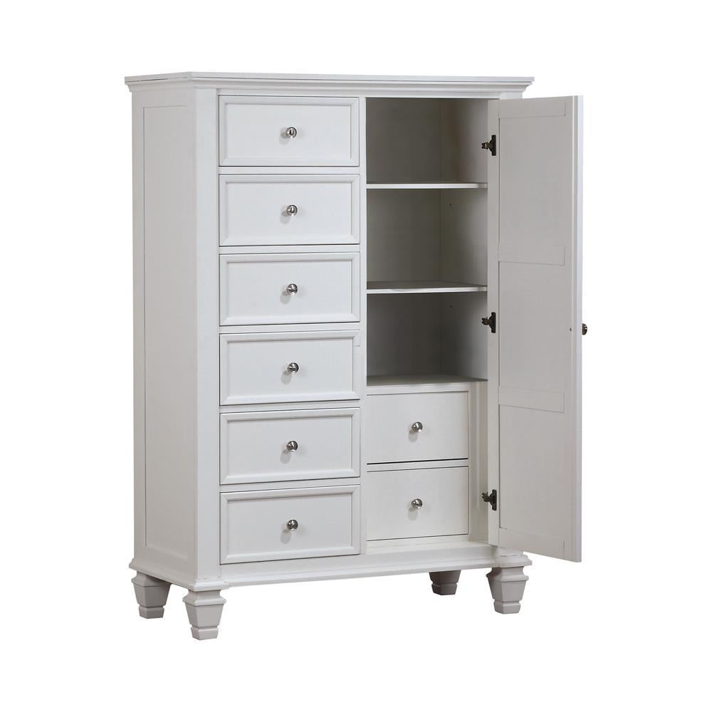 Sandy Beach 8-drawer Door Chest Storage Cream White - Half Price Furniture