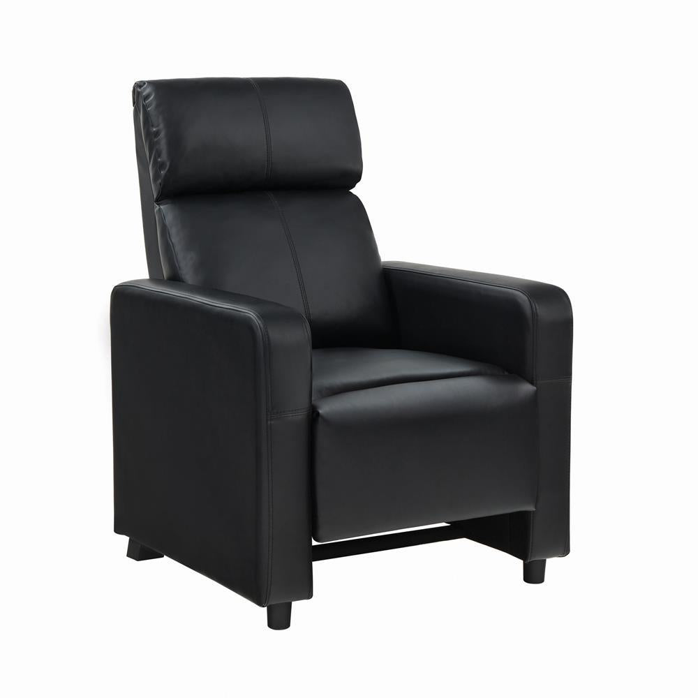 Toohey Home Theater Push Back Recliner Black - Recliner - Half Price Furniture