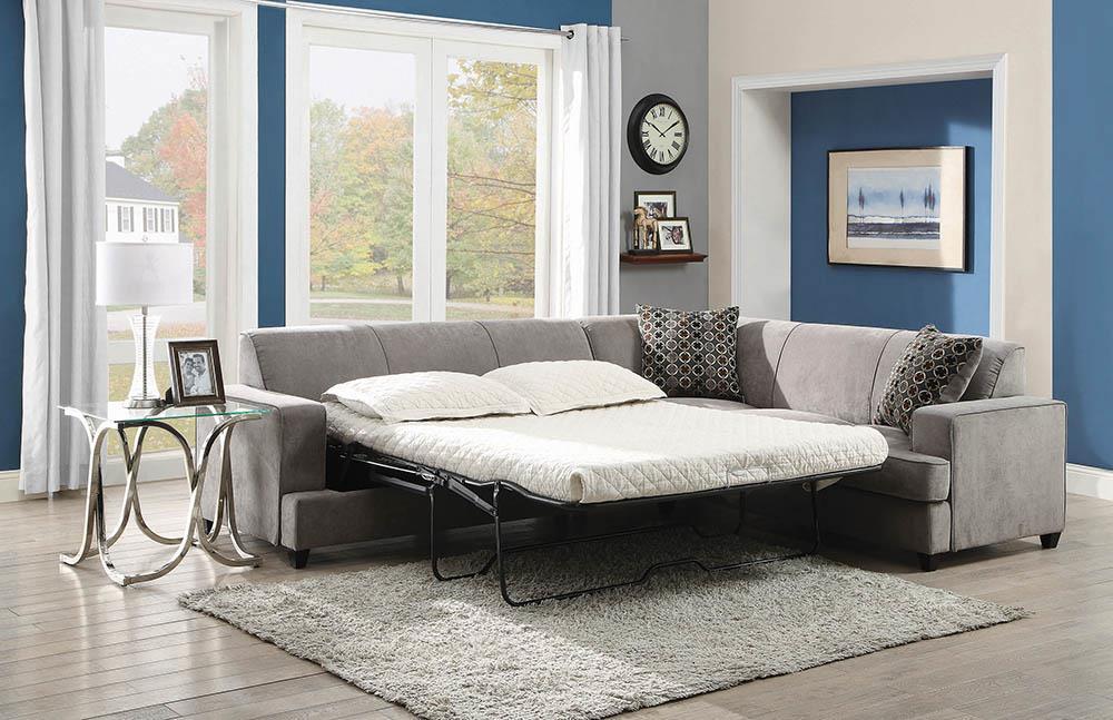 Tess L-shape Sleeper Sectional Grey - Half Price Furniture