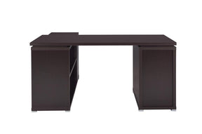 Yvette L-shape Office Desk Cappuccino - Half Price Furniture