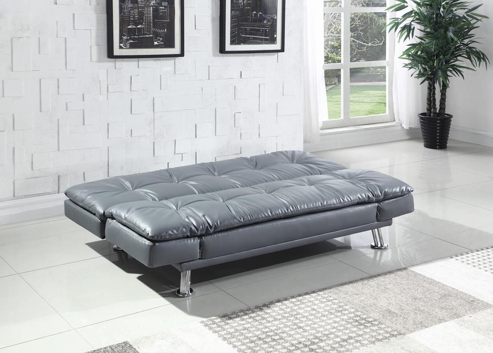 Dilleston Tufted Back Upholstered Sofa Bed Grey Half Price Furniture