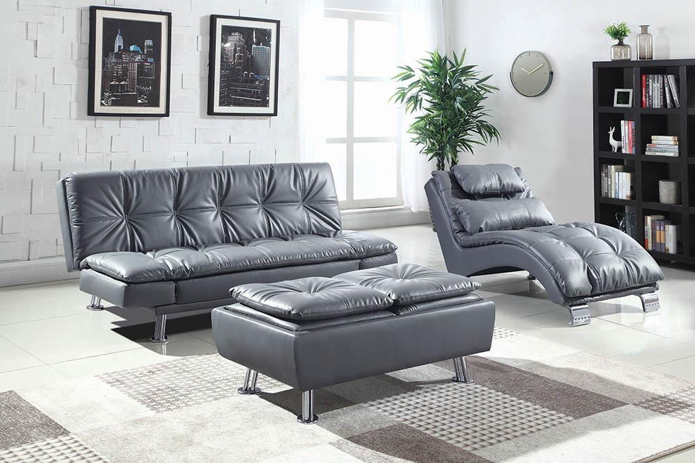 Dilleston Tufted Back Upholstered Sofa Bed Grey Half Price Furniture