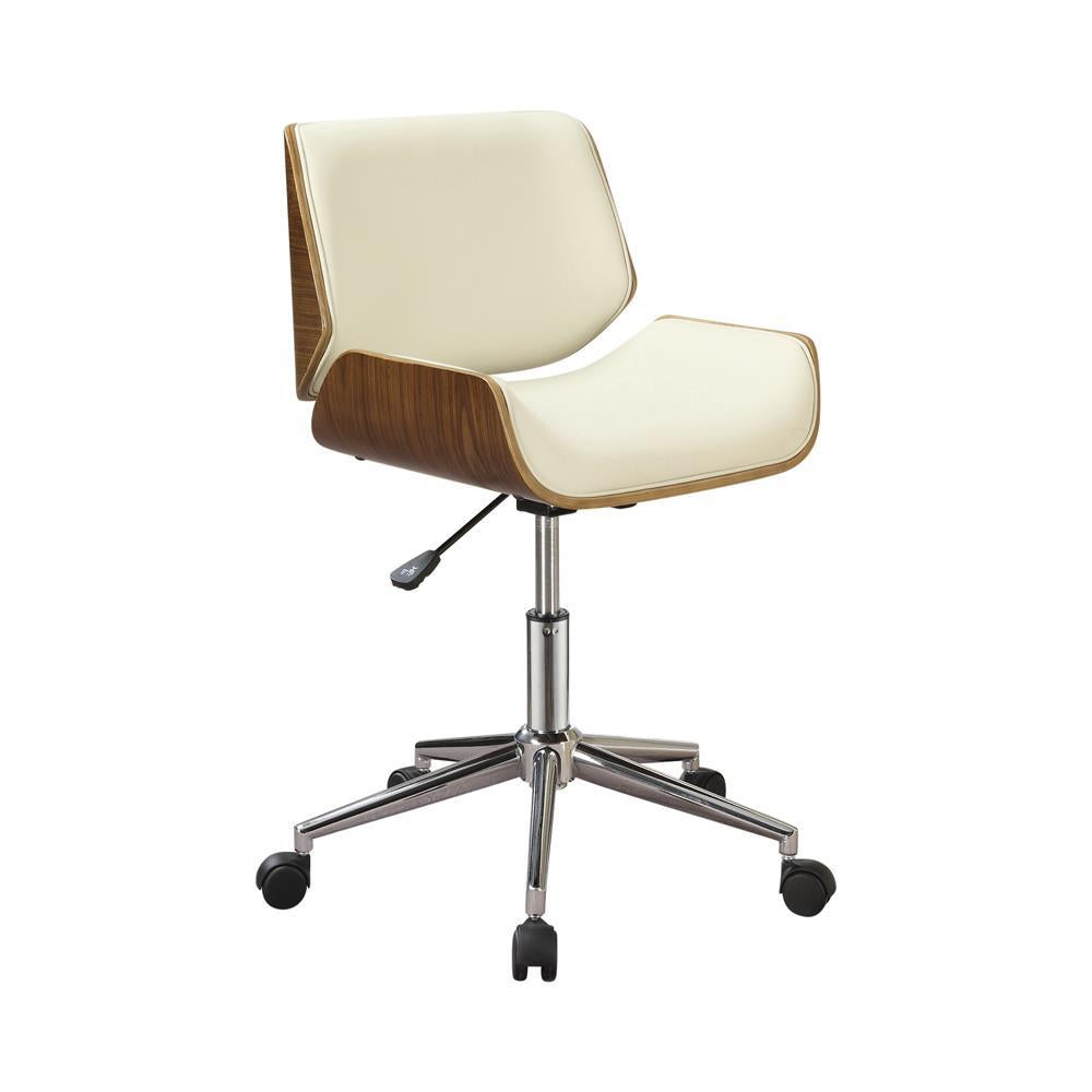 Addington Adjustable Height Office Chair Ecru and Chrome Half Price Furniture