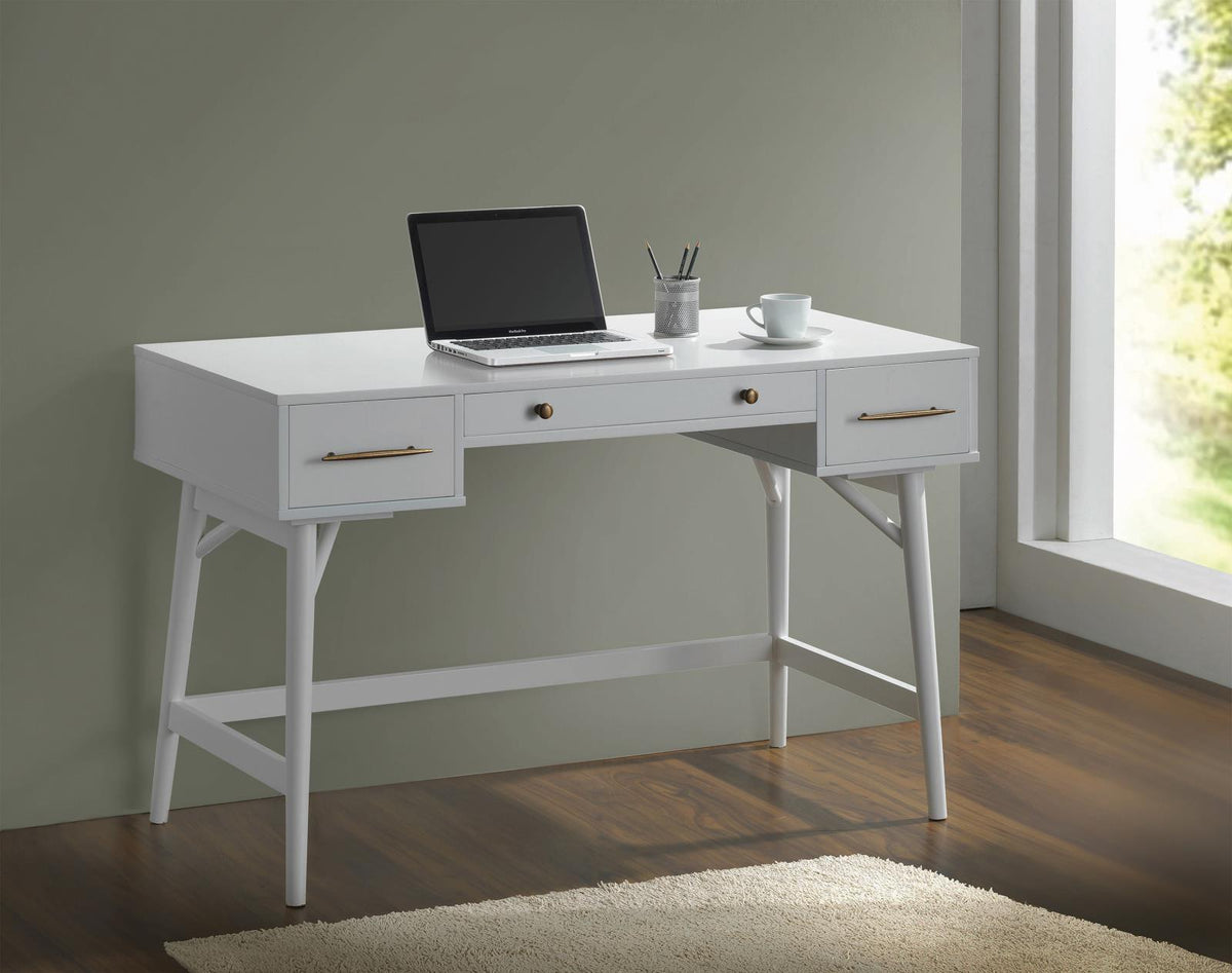 Mugga 3-drawer Writing Desk White Mugga 3-drawer Writing Desk White Half Price Furniture