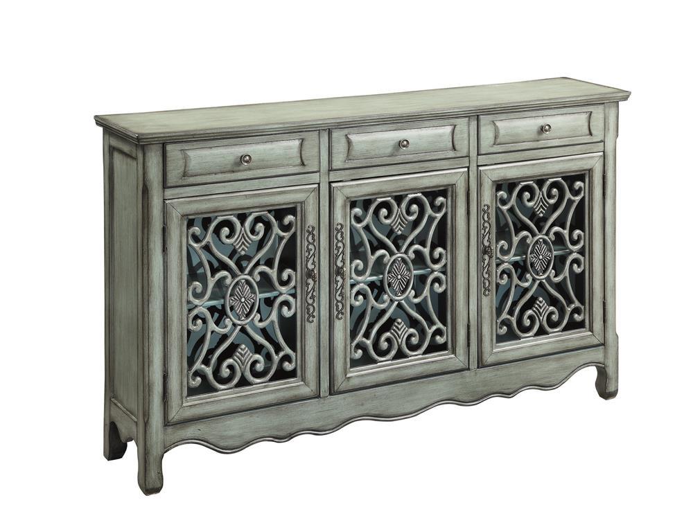 Madeline 3-door Accent Cabinet Antique Green - Accent Cabinet - Half Price Furniture