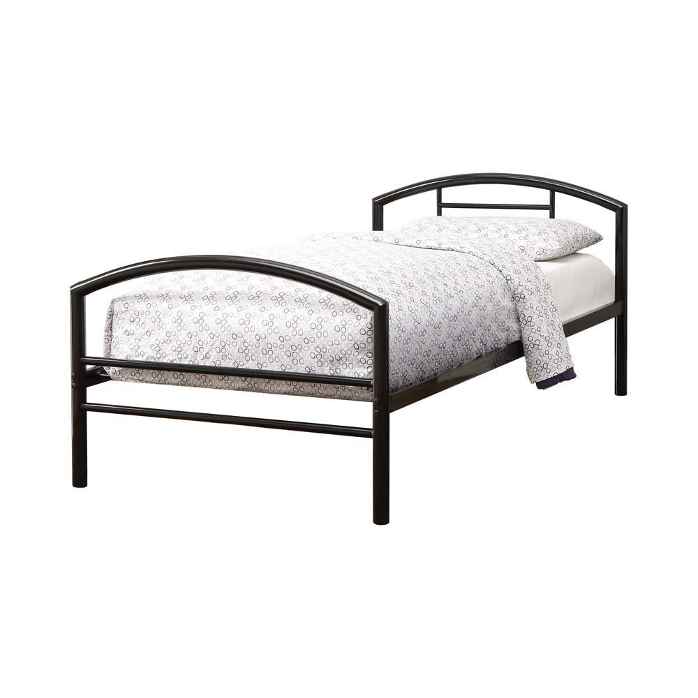 Baines Twin Metal Bed with Arched Headboard Black  Las Vegas Furniture Stores