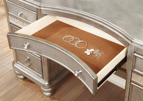 Bling Game 9-drawer Vanity Desk Metallic Platinum  Las Vegas Furniture Stores