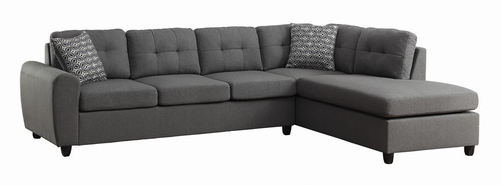 Stonenesse Tufted Sectional Grey  Las Vegas Furniture Stores