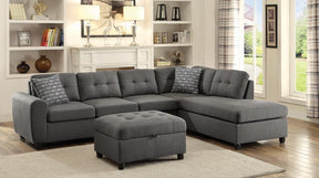 Stonenesse Tufted Sectional Grey Stonenesse Tufted Sectional Grey Half Price Furniture