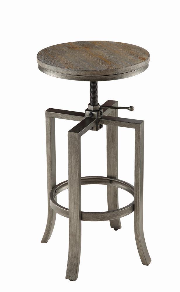 Bartlett Adjustable Height Swivel Bar Stools Brushed Nutmeg and Slate Grey (Set of 2) - Barstool - Half Price Furniture