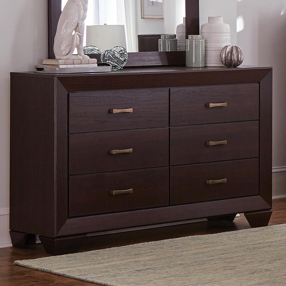 Kauffman 6-drawer Dresser Dark Cocoa Kauffman 6-drawer Dresser Dark Cocoa Half Price Furniture