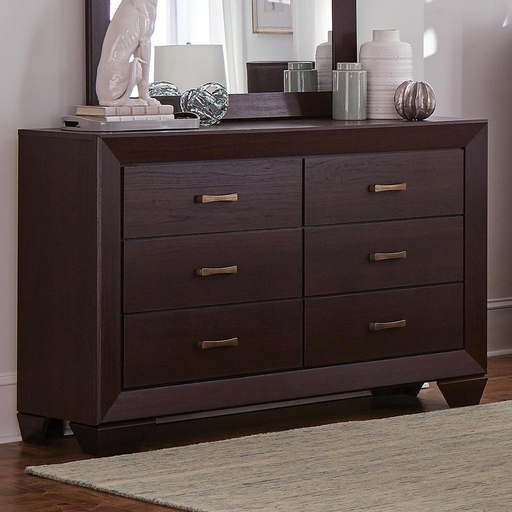 Kauffman 6-drawer Dresser Dark Cocoa Half Price Furniture