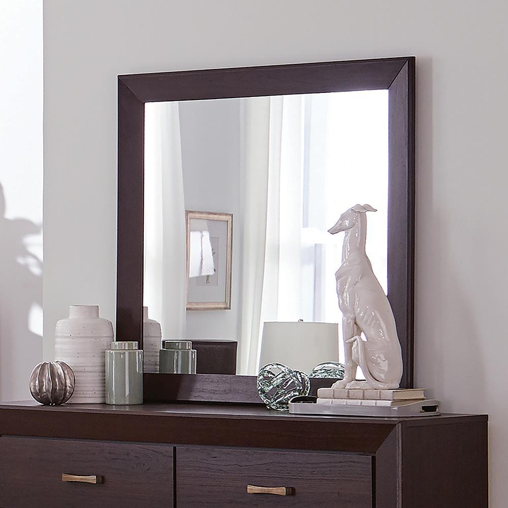 Kauffman Rectangular Dresser Mirror Dark Cocoa - Mirror - Half Price Furniture