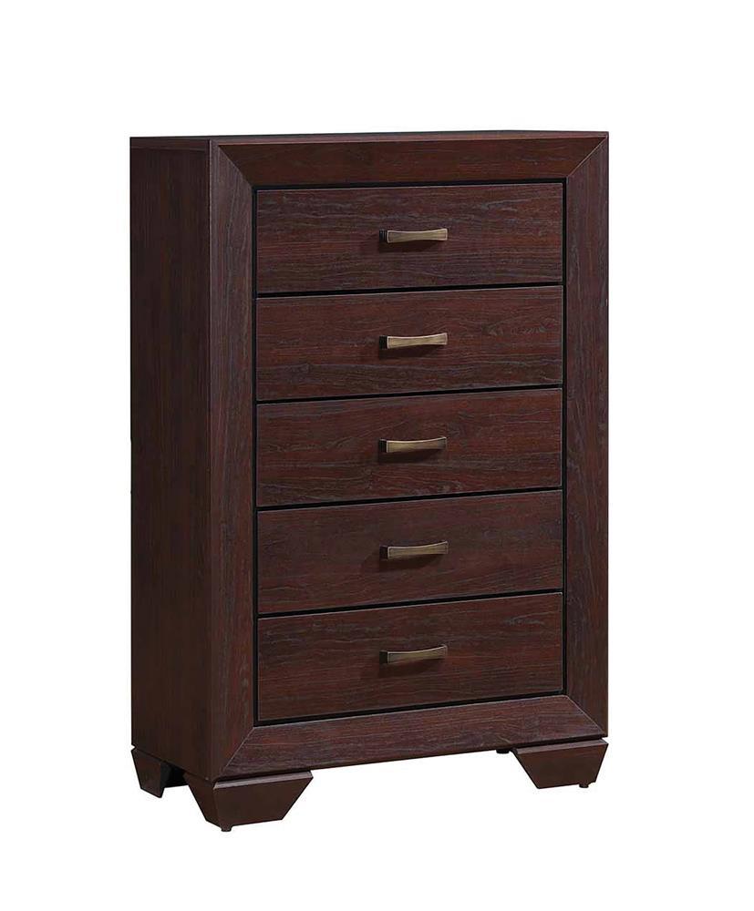 Kauffman 5-drawer Chest Dark Cocoa - Chest - Half Price Furniture