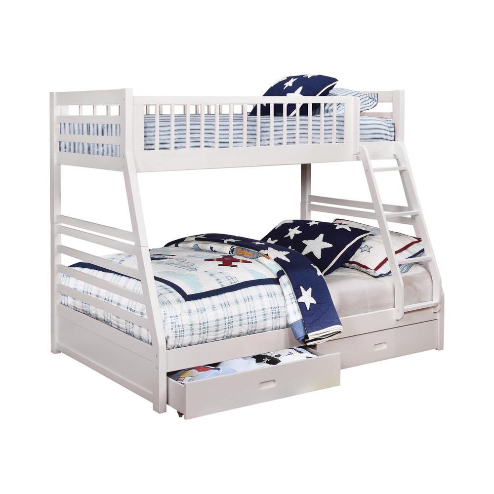 Ashton Twin Over Full 2-drawer Bunk Bed White - Bunk Bed - Half Price Furniture