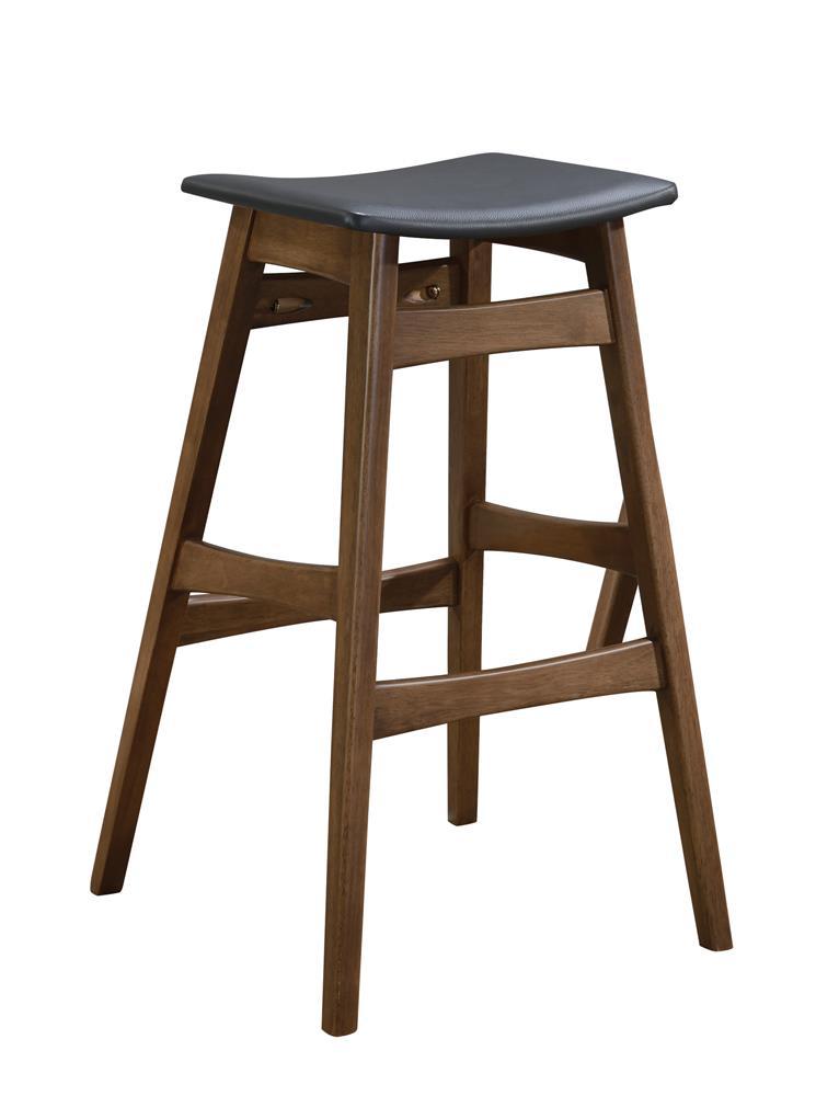 Finnick Tapered Legs Bar Stools Dark Grey and Walnut (Set of 2) - Barstool - Half Price Furniture
