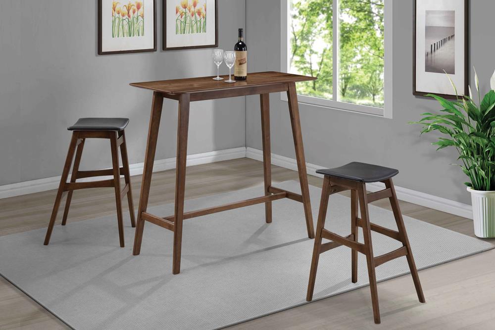 Finnick Tapered Legs Bar Stools Dark Grey and Walnut (Set of 2) - Barstool - Half Price Furniture