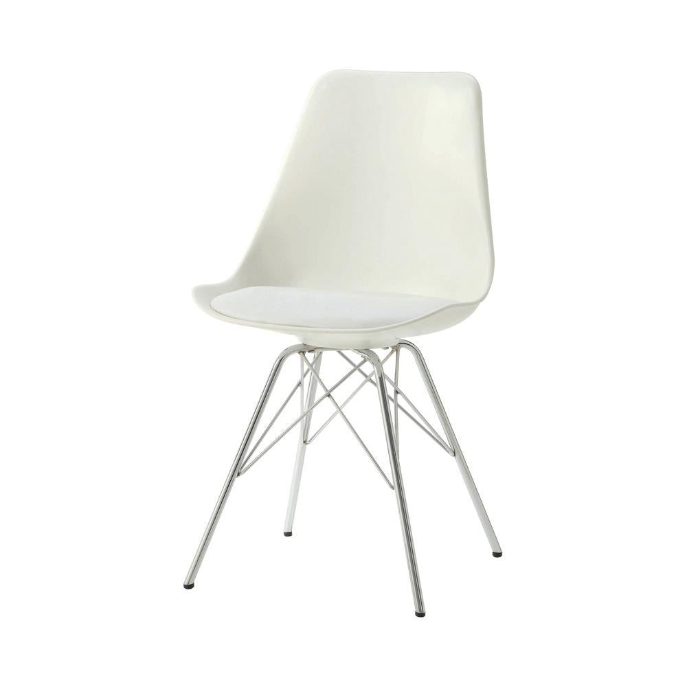 Juniper Armless Dining Chairs White and Chrome (Set of 2) - Dining Chair - Half Price Furniture