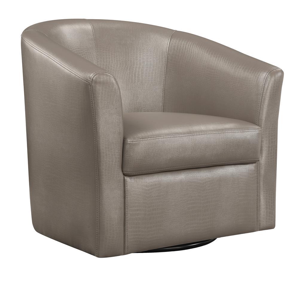 Turner Upholstery Sloped Arm Accent Swivel Chair Champagne - Swivel Chair - Half Price Furniture