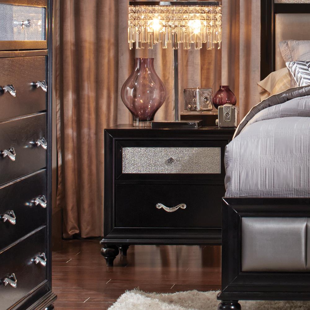 Barzini 2-drawer Rectangular Nightstand Black Half Price Furniture