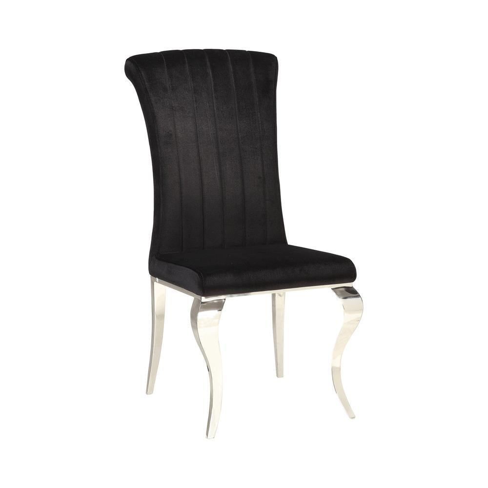 Betty Upholstered Side Chairs Black and Chrome (Set of 4) Half Price Furniture
