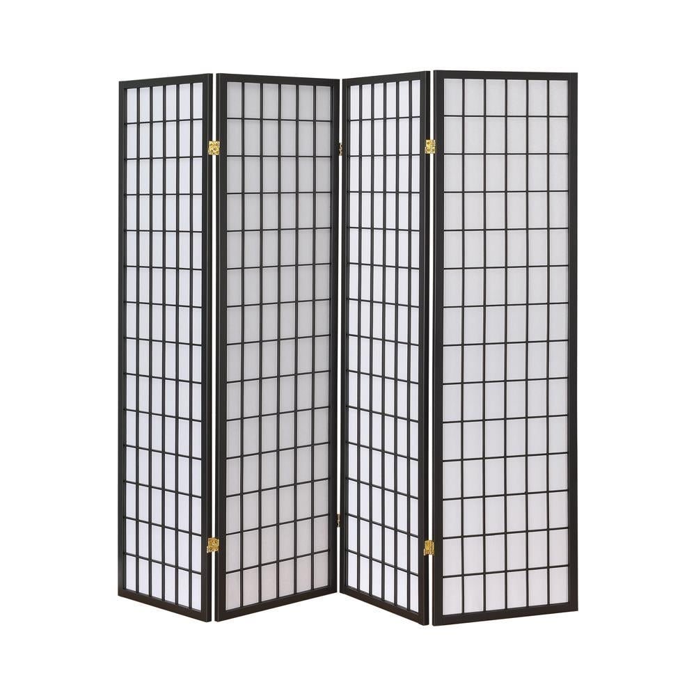 Roberto 4-panel Folding Screen Dark Grey and White - Room Divider - Half Price Furniture