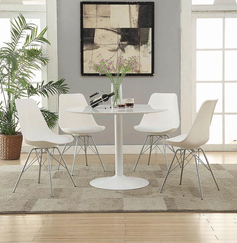 Lowry Round Dining Table White  Las Vegas Furniture Stores
