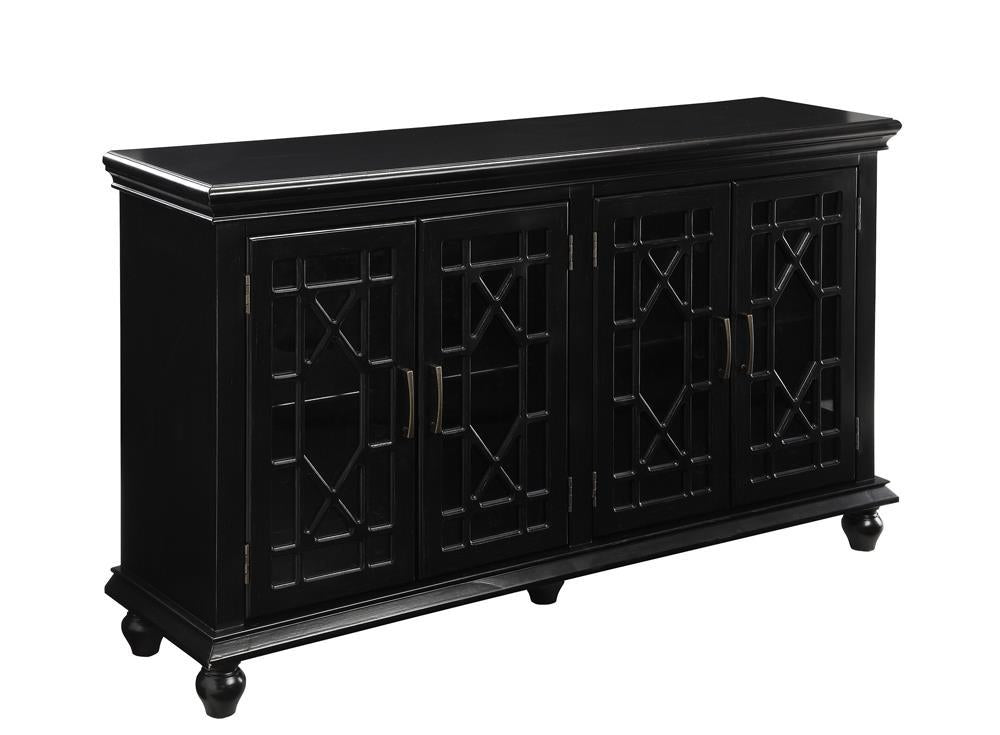 Kovu 4-door Accent Cabinet Black Kovu 4-door Accent Cabinet Black Half Price Furniture