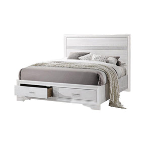 Miranda Eastern King 2-drawer Storage Bed White Miranda Eastern King 2-drawer Storage Bed White Half Price Furniture