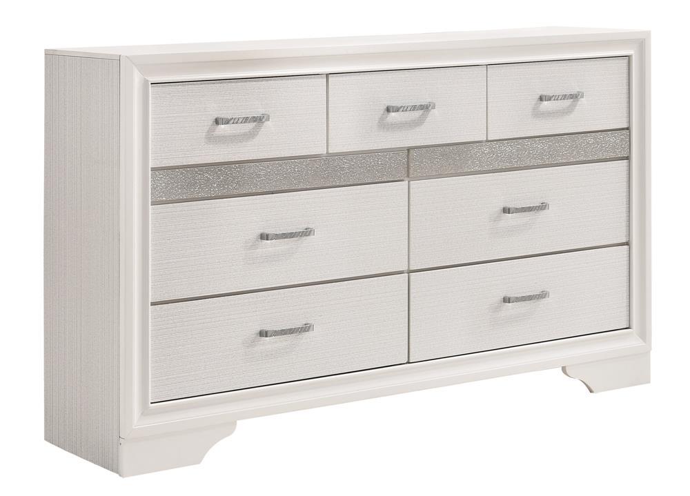 Miranda 7-drawer Dresser White and Rhinestone - Dresser - Half Price Furniture