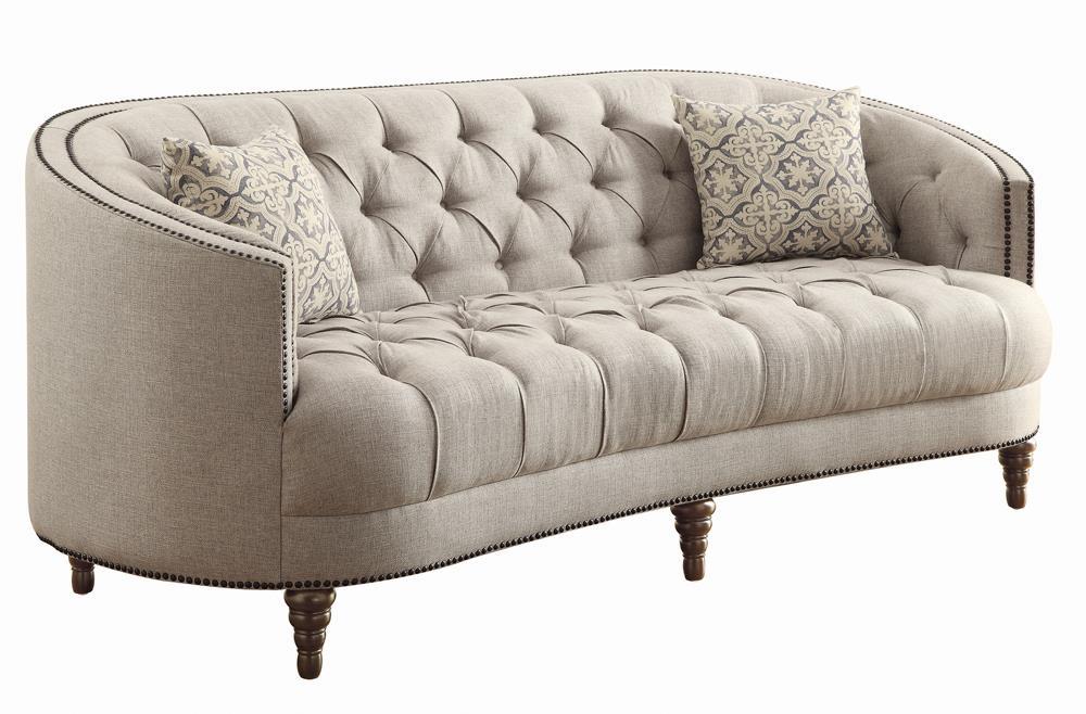 Avonlea Sloped Arm Upholstered Sofa Trim Grey - Sofa - Half Price Furniture