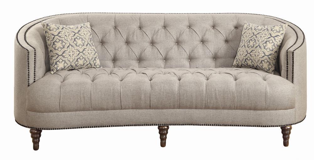 Avonlea Sloped Arm Upholstered Sofa Trim Grey - Sofa - Half Price Furniture