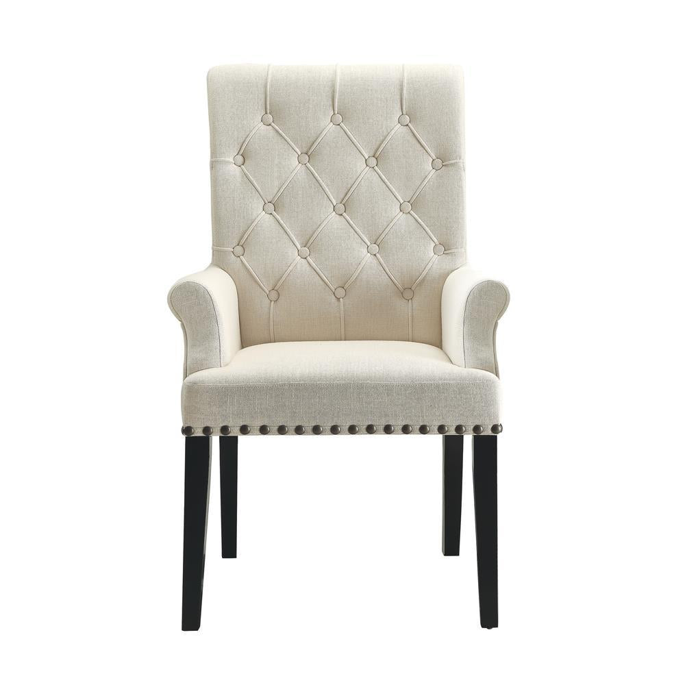 Alana Tufted Back Upholstered Arm Chair Beige - Dining Chair - Half Price Furniture