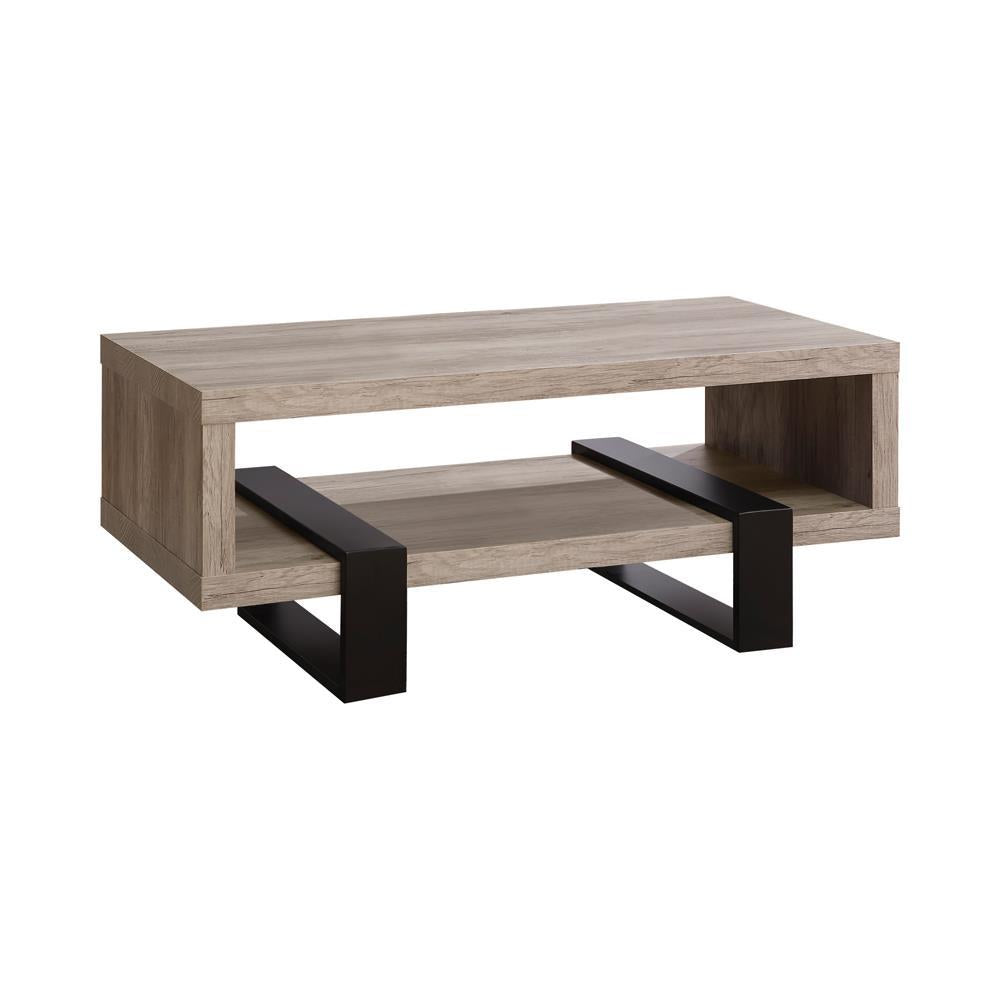 Dinard Coffee Table with Shelf Grey Driftwood - Coffee Table - Half Price Furniture