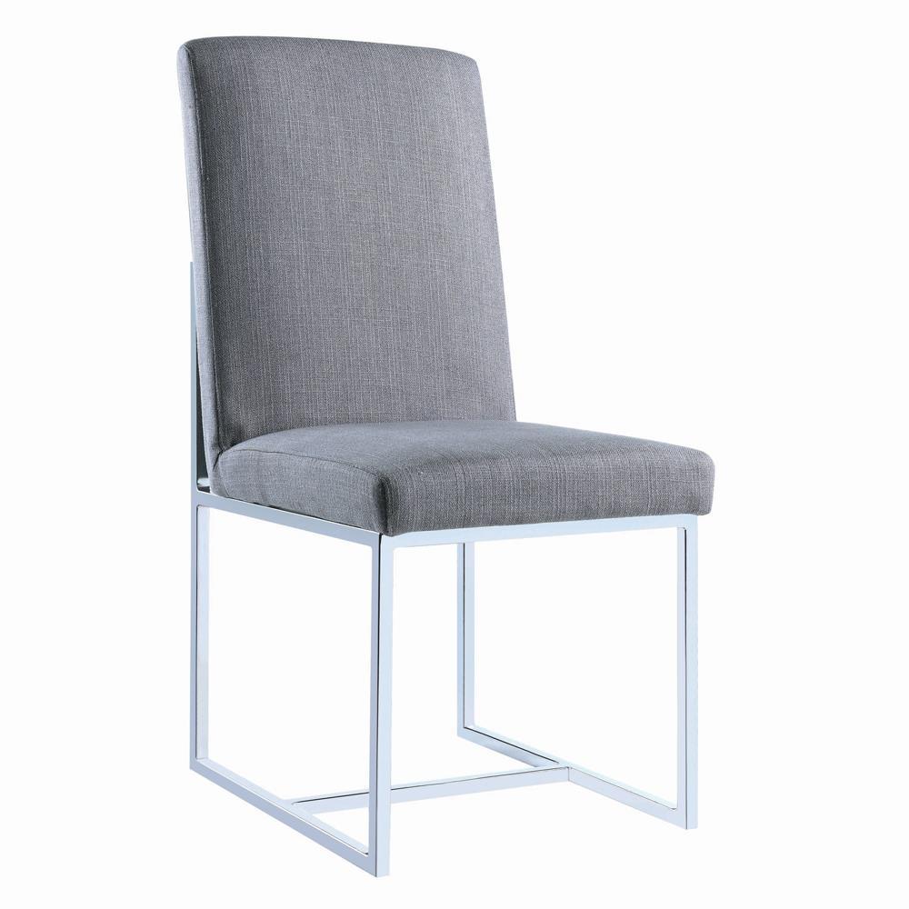 Mackinnon Upholstered Side Chairs Grey and Chrome (Set of 2) Mackinnon Upholstered Side Chairs Grey and Chrome (Set of 2) Half Price Furniture