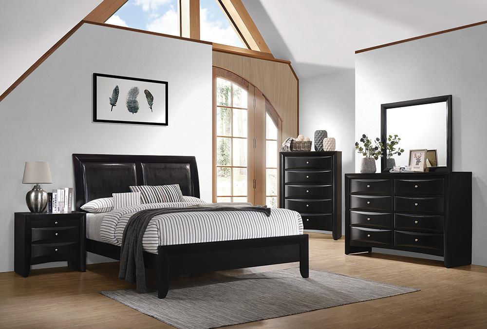 Briana Queen Upholstered Panel Bed Black - Bed - Half Price Furniture