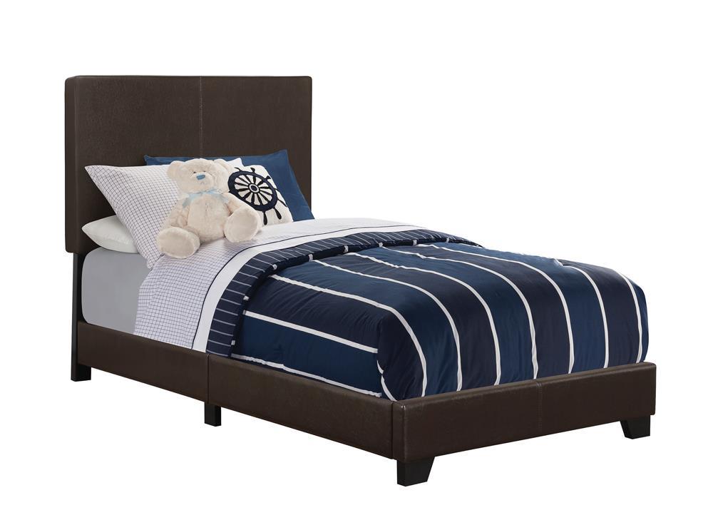 Dorian Upholstered Twin Bed Brown - Bed - Half Price Furniture