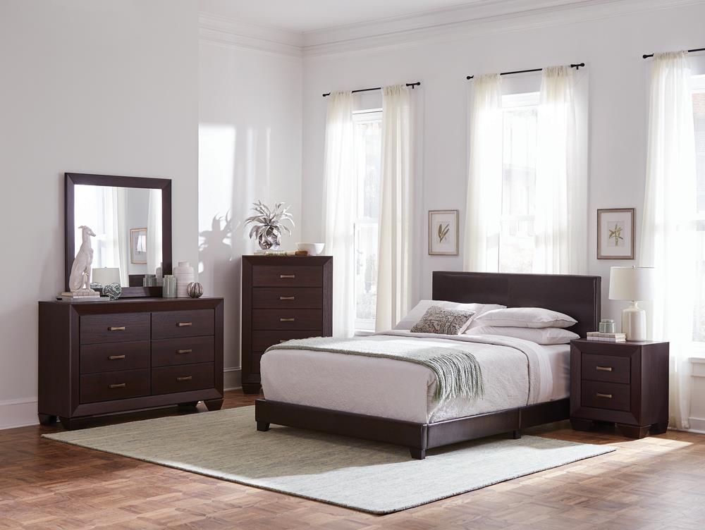 Dorian Upholstered Queen Bed Brown - Bed - Half Price Furniture
