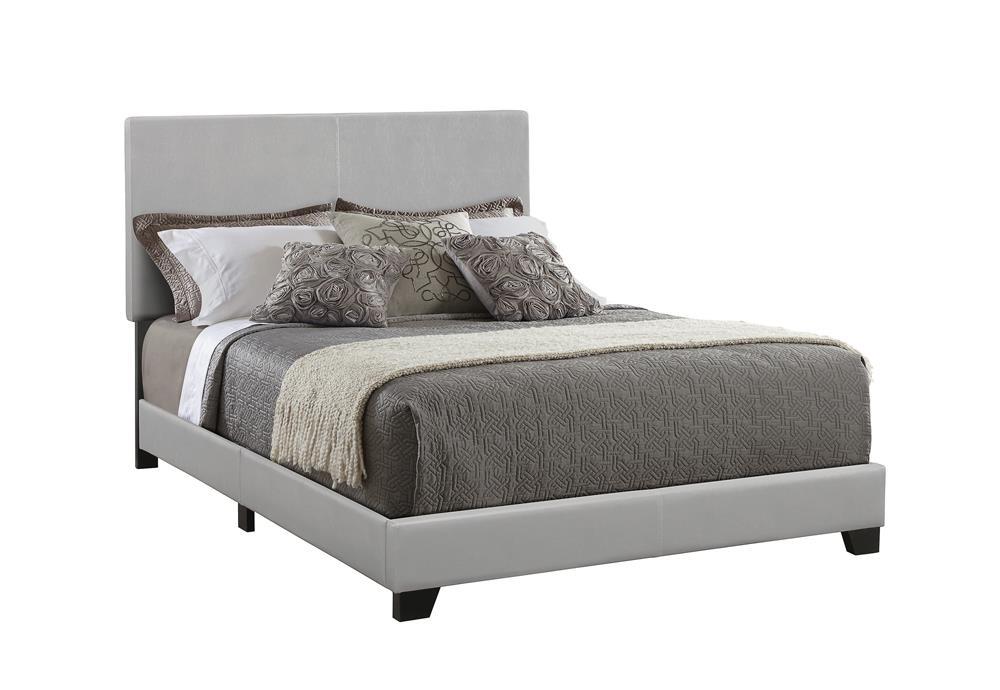 Dorian Upholstered Queen Bed Grey - Bed - Half Price Furniture