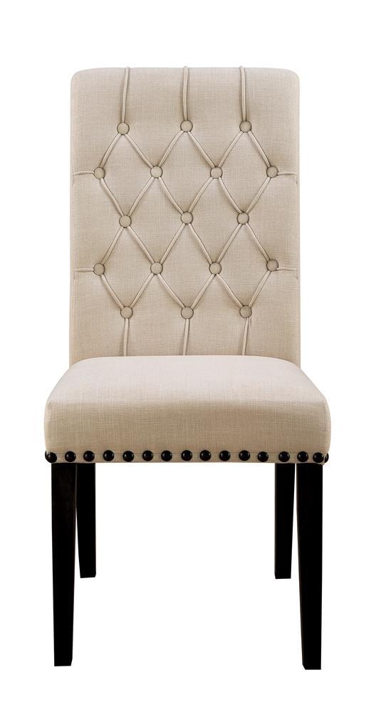 Alana Upholstered Side Chairs Beige and Smokey Black (Set of 2) - Half Price Furniture