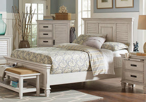 Franco Eastern King Panel Bed Antique White Franco Eastern King Panel Bed Antique White Half Price Furniture