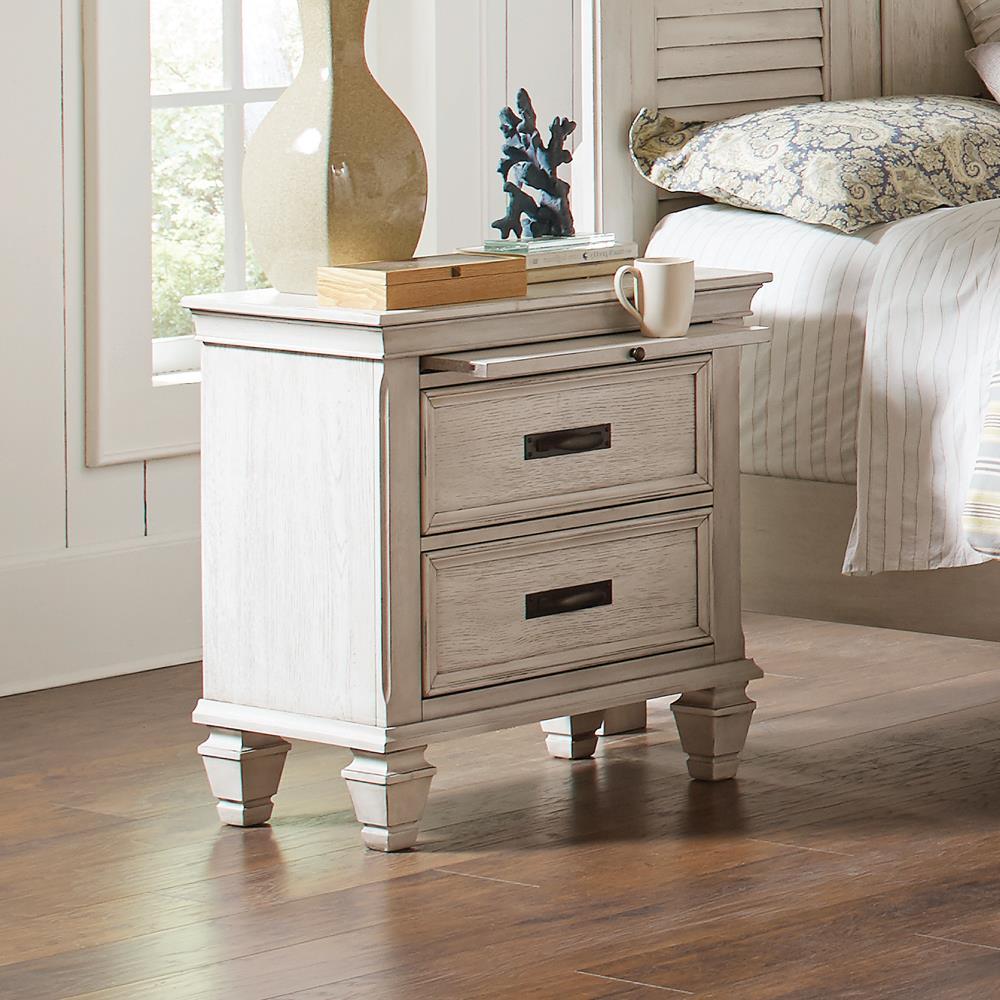 Franco 2-drawer Nightstand Antique White - Half Price Furniture