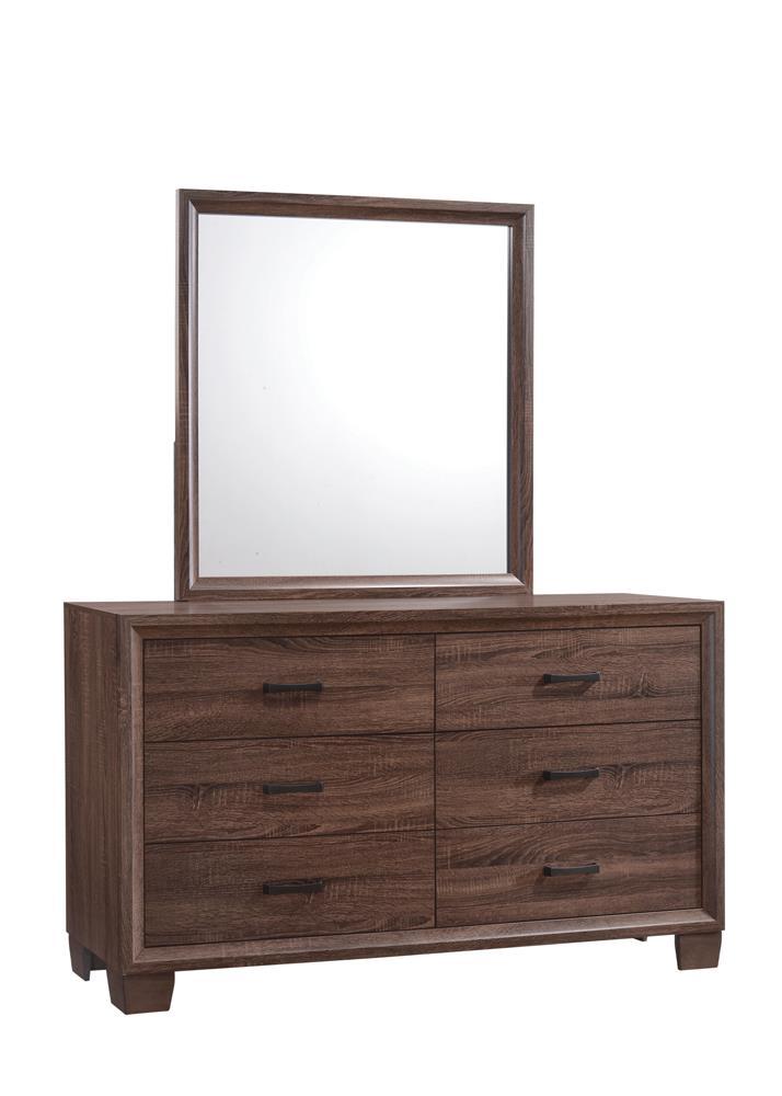Brandon Framed Dresser Mirror Medium Warm Brown - Mirror - Half Price Furniture