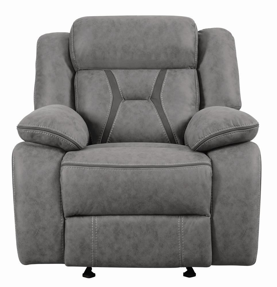 Higgins Overstuffed Upholstered Glider Recliner Grey - Half Price Furniture